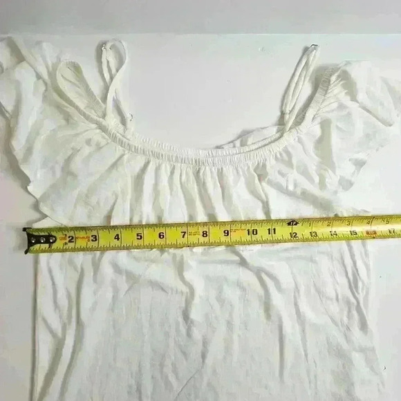 Lilly Pulitzer Off The Shoulder Ruffle White Tank XS - Picture 2 of 4